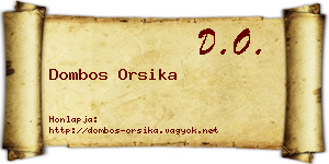 Dombos Orsika névjegykártya